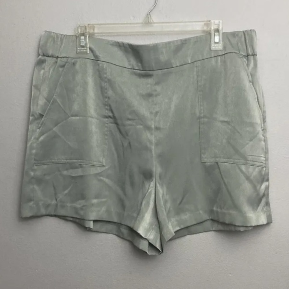 5-22 Apt 9 Green Satin Feel Shorts Pull on XL NWT